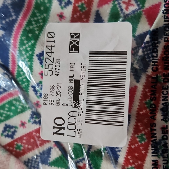 Lands' End longsleeve fairisle print night shirt button up size 3X holiday - Picture 4 of 5